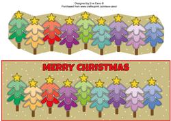Multicoloured Christmas Trees Large Dl (khaki)