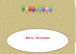 Multicoloured Christmas Trees Large Dl Insert (khaki)