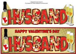 Valentines Hearts and Bubbly Husband Large Dl