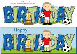 Footballer in Red Birthday Large Dl