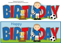 Footballer in Blue Birthday Large Dl