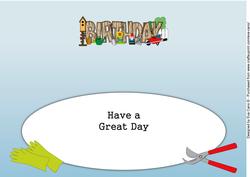 Gardening Birthday Large Dl Insert