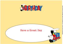 Terry the Train Birthday Large Dl Insert