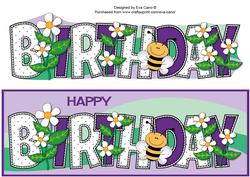 Flowers and Bees Birthday Large Dl 2