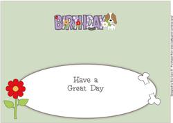Kosmo the Dog Flowers Birthday Large Dl Insert
