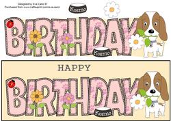 Kosmo the Dog Flowers Birthday Large Dl 2