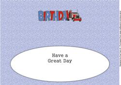 Truck Birthday Large Dl Insert
