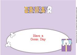 Jazz the Dog Birthday Large Dl 2 Insert