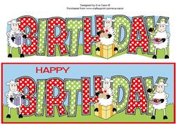 Sheep and Presents Birthday Large Dl