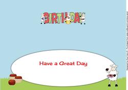 Sheep and Presents Birthday Large Dl Insert
