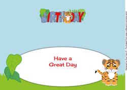 Cute Tiger Birthday Large Dl Insert