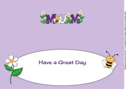 Flowers and Bees Mum Large Dl Insert