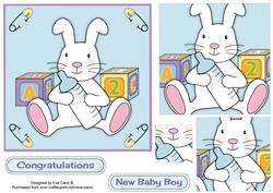 Cute Baby Bunny in Blue