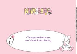 Insert for Cute Bunny and Pink Pram New Baby Large Dl