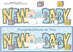 Cute Baby Boy on Cloud New Baby Large Dl