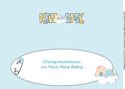 Cute Baby Boy on Cloud New Baby Large Dl Insert