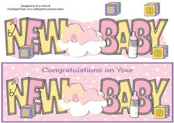 Cute Baby Girl on Cloud New Baby Large Dl