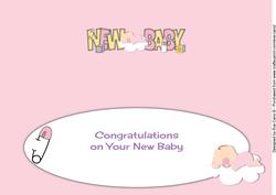 Cute Baby Girl on Cloud New Baby Large Dl Insert