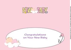 Baby Girl on Cloud New Baby Large Dl Insert