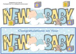 Baby Boy on Cloud New Baby Large Dl