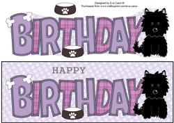 Black Jazz the Dog Birthday Large Dl