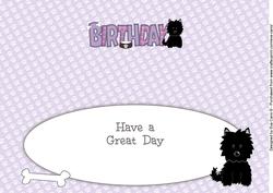 Black Jazz the Dog Birthday Large Dl Insert