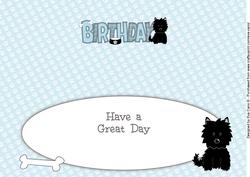 Black Jazz the Dog Birthday Large Dl 2 Insert