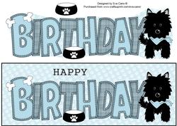 Black Jazz Dog with Bandana Birthday Large Dl