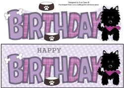Black Jazz Dog with Bandana Birthday Large Dl 2