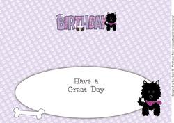 Black Jazz Dog with Bandana Birthday Large Dl 2 Insert