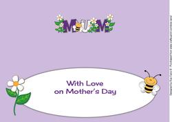 Mother's Day Flowers and Bees Mum Large Dl Insert