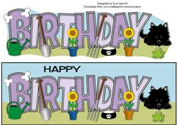 Jazz the Dog in the Garden Birthday Large Dl