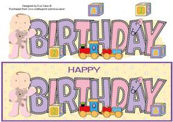 Cute Baby Girl with Teddy Birthday Large Dl