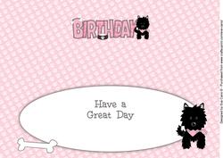 Black Jazz Dog with Bandana Birthday Large Dl Insert