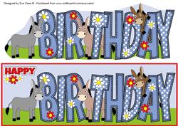 Birthday Donkeys Large Dl