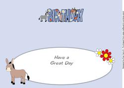 Birthday Donkeys Large Dl Insert