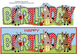 Donkeys and Presents Birthday Large Dl