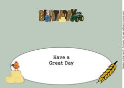 Country Donkey Birthday Large Dl Insert