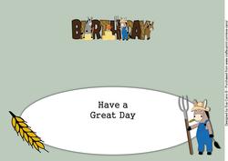 Country Donkeys Birthday Large Dl Insert