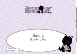 Black Jazz the Dog with Teddy Birthday Large Dl Insert