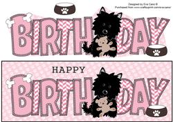 Black Jazz the Dog with Teddy Birthday Large Dl 2