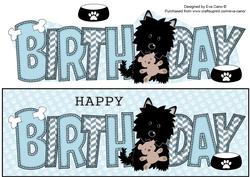 Black Jazz the Dog with Teddy Birthday Large Dl 3