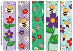 Flowers and Bees Bookmarks