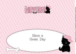 Jazz the Dog with Cap Birthday Large Dl 2 Insert