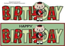 Bagpiper Max the Cat Birthday Large Dl