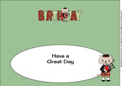 Bagpiper Max the Cat Birthday Large Dl Insert