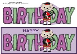 Bagpiper Max the Cat Birthday Large Dl 2