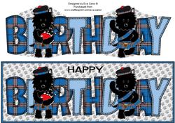 Bagpiper & Highland Fling Jazz the Dog Birthday Large Dl 2