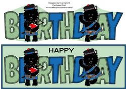 Bagpiper & Highland Fling Jazz the Dog Birthday Large Dl 3
