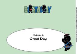 Bagpiper & Highland Fling Jazz the Dog Birthday Large Dl 3 I